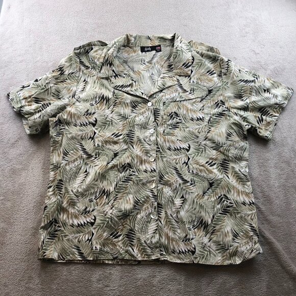 Tapestry Womens Shirt Size 22W Short Sleeve Button Up Hawaiian Classic Beach - Picture 8 of 9